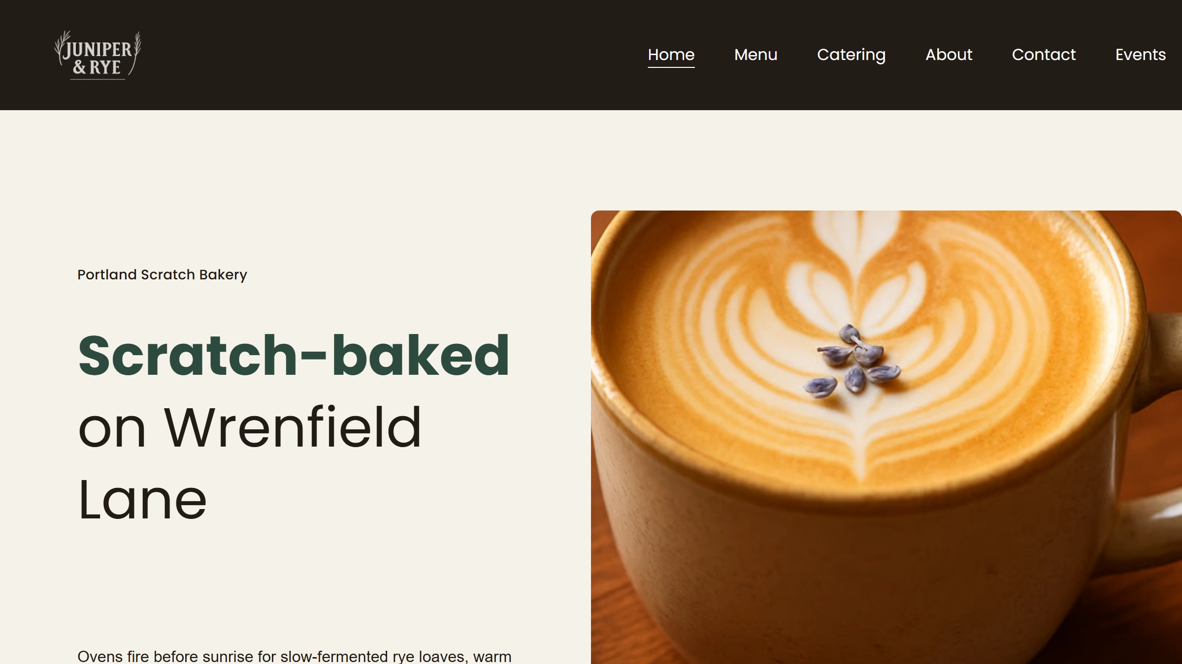 Juniper & Rye, a Café site built with Hostinger