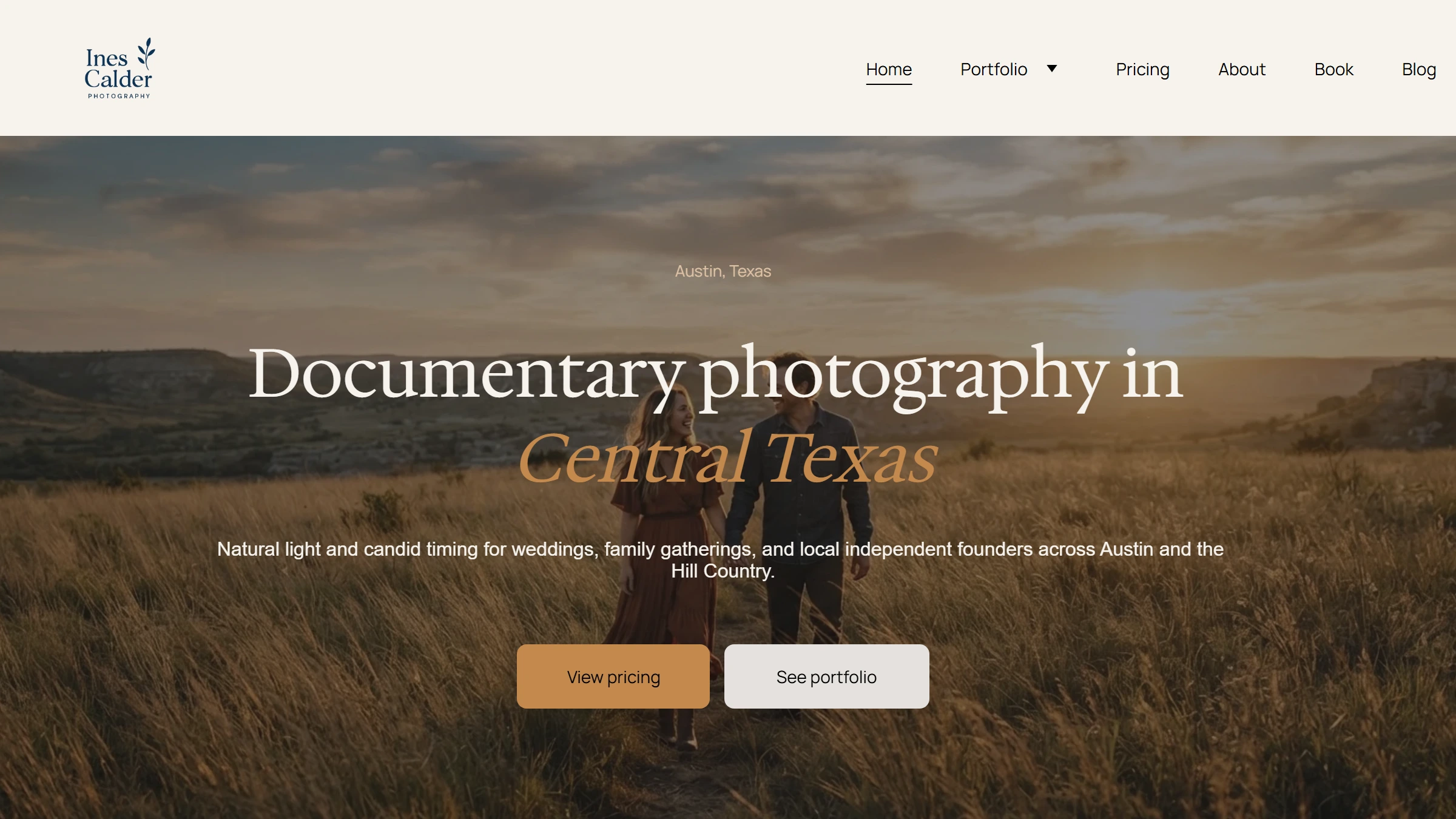 Ines Calder Photography, a Wedding photographer site built with Hostinger