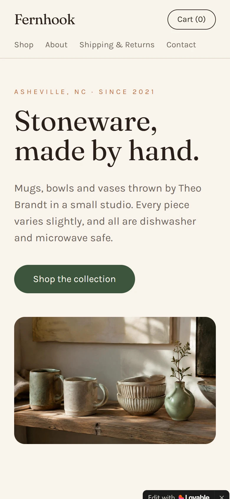 Lovable: The shop on a phone.