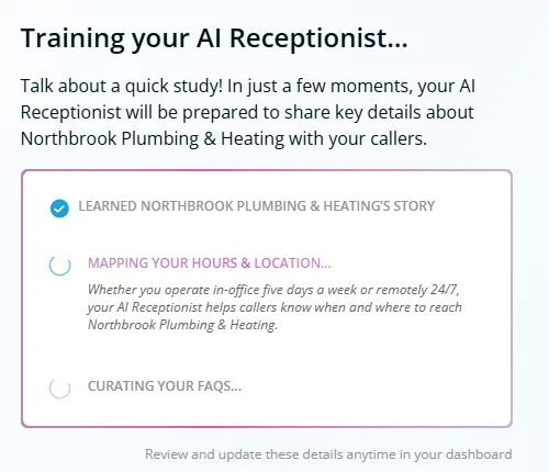 Smith.ai setup training animation screen