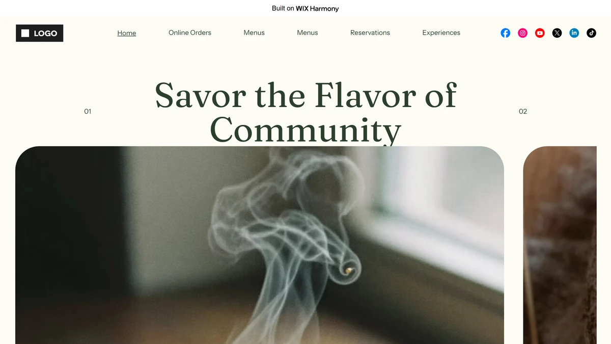 Wix: The Juniper & Rye café site I built on the free plan.