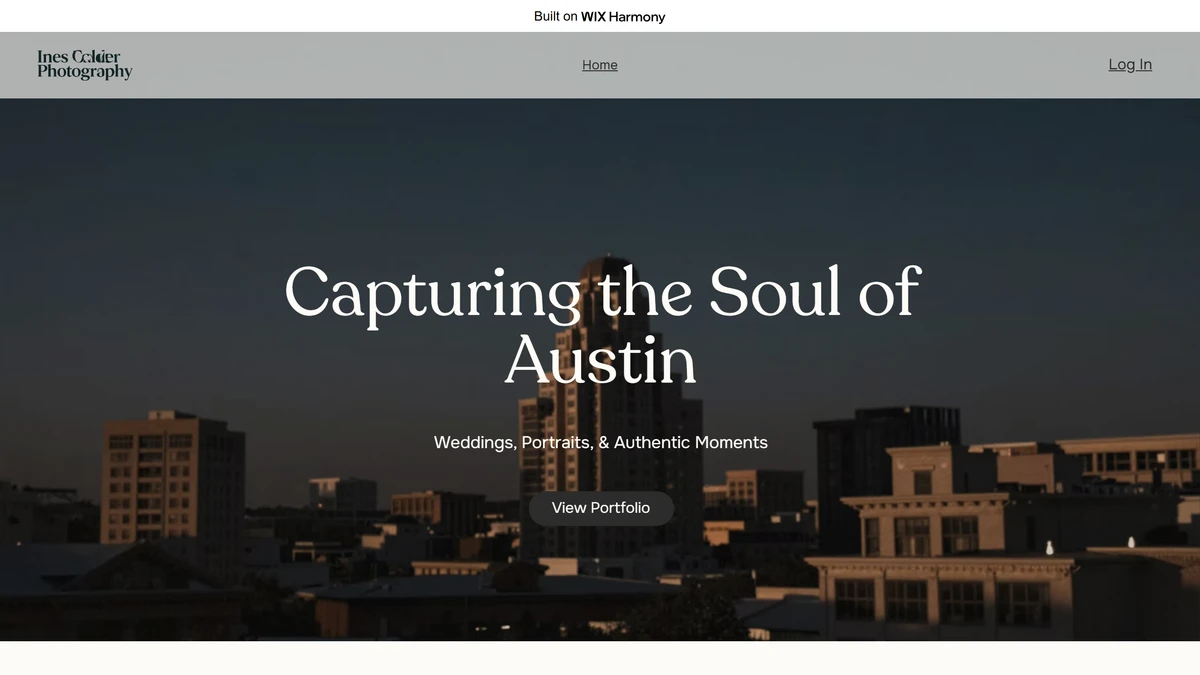 Wix: The Ines Calder Photography site I built on the free plan.